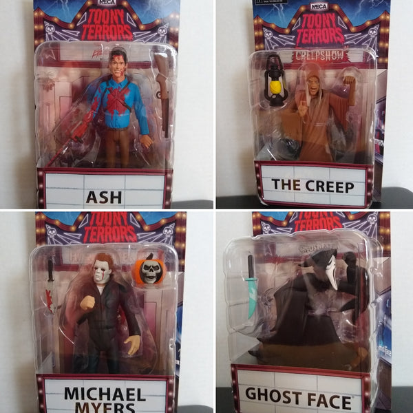 Toony Terrors Ghostface, Michael Myers, Ash, The Creep, Neca Set of 4